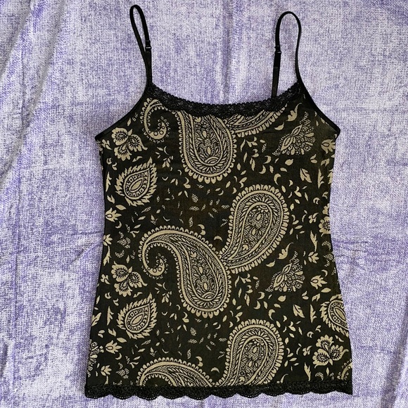 Jockey Other - Jockey black nude paisley Lycra stretch camisole spaghetti strap silky soft sexy
